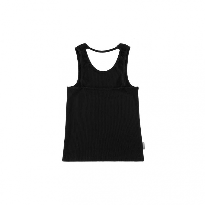 Telfar Rib Knits Halter Tanktop Zwart | NLIS3437