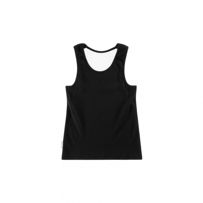 Telfar Rib Knits Halter Tanktop Zwart | NLIS3437