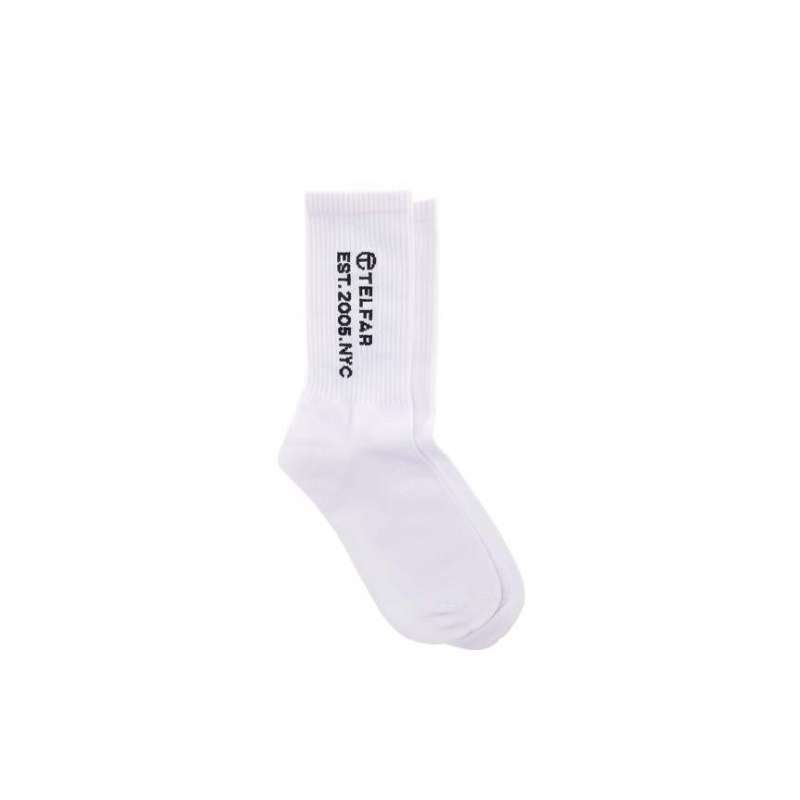 Telfar Socks EST. 2005 Logo Sokken Wit | NLUT3173