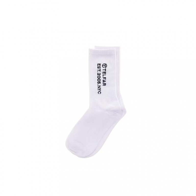 Telfar Socks EST. 2005 Logo Sokken Wit | NLUT3173