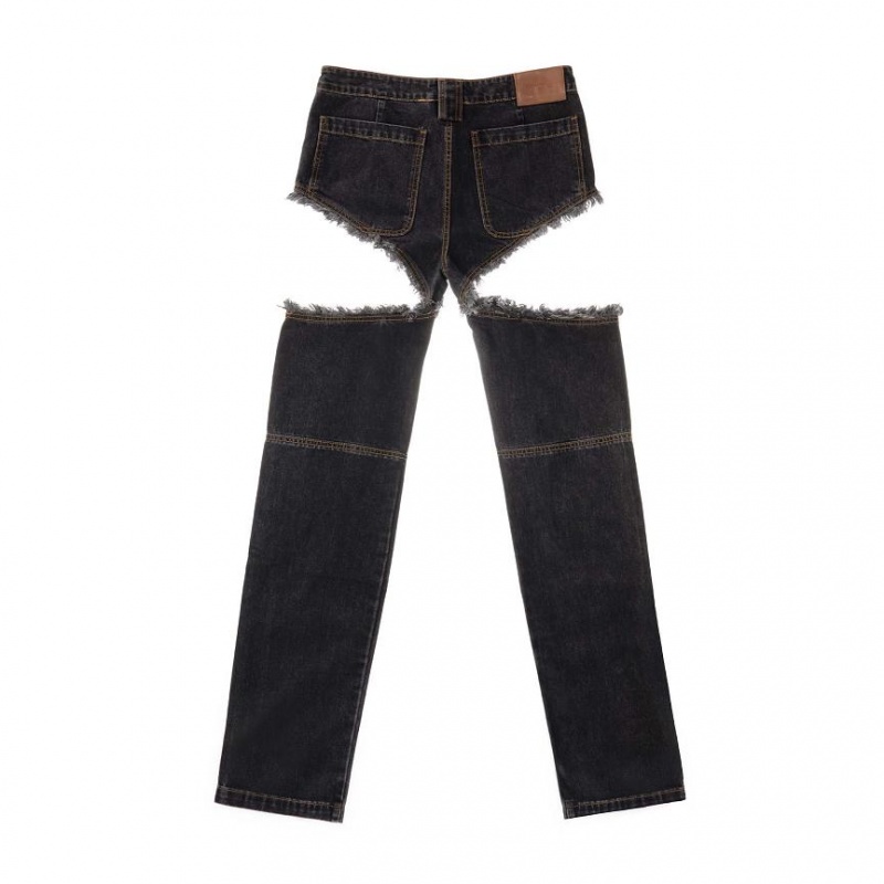 Telfar Thigh-Hole Denim Jeans Zwart | NLWY3276