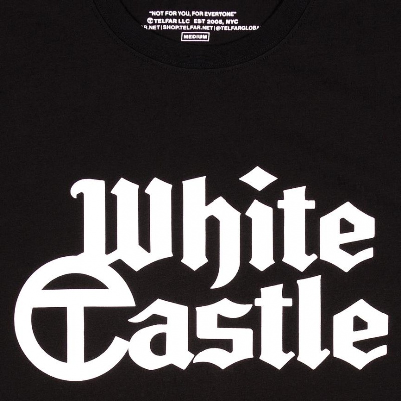 Telfar White Castle T-shirts Zwart | NLJJ3402