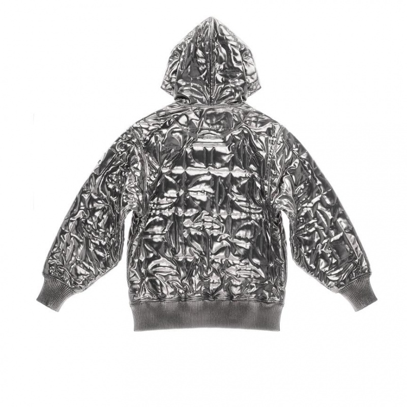 Telfar x Moose Knuckles Gewatteerd Hoodie Zilver | NLSO3239