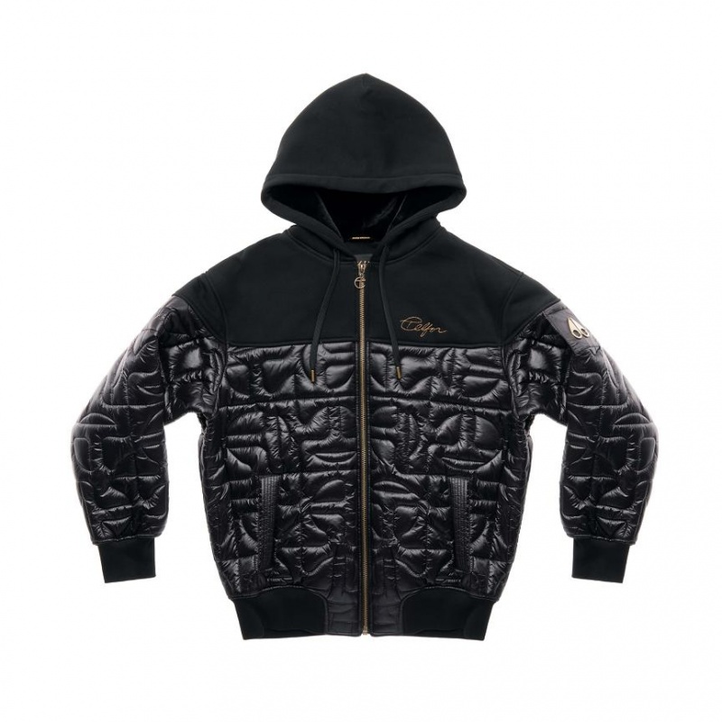 Telfar x Moose Knuckles Gewatteerd Hoodie Zwart | NLFM3237