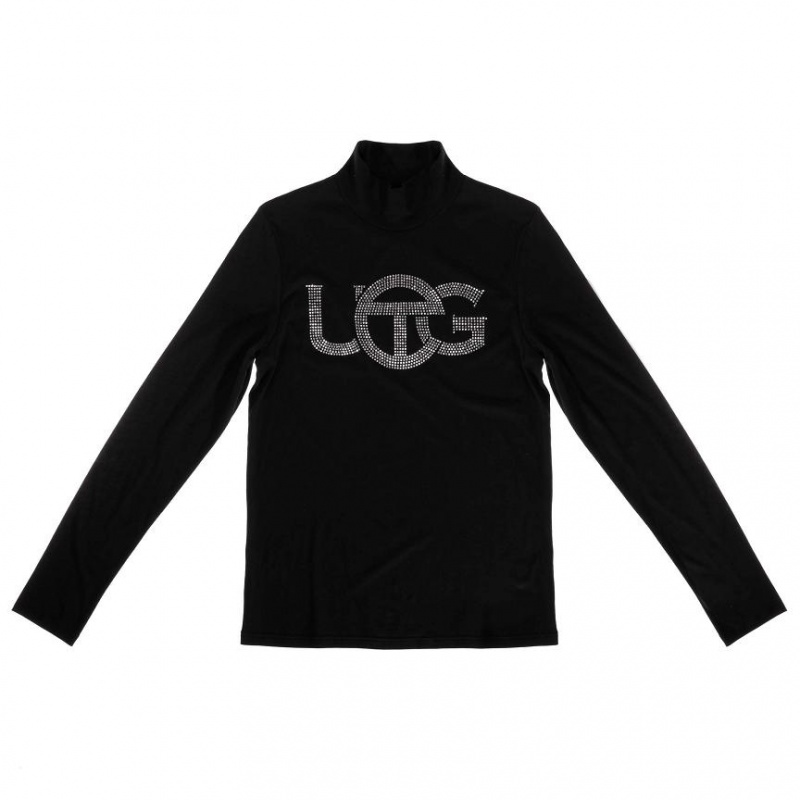 Telfar x UGG Crystal Logo Mockneck T-shirts Zwart | NLHK3404