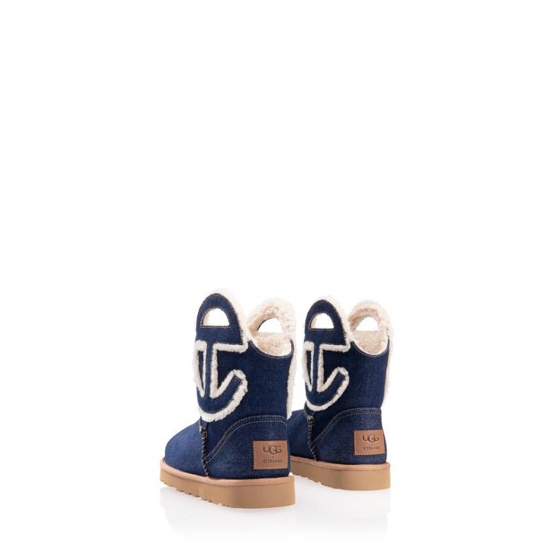 Telfar x UGG Logo Mini Denim Laarzen Blauw | NLZG3503