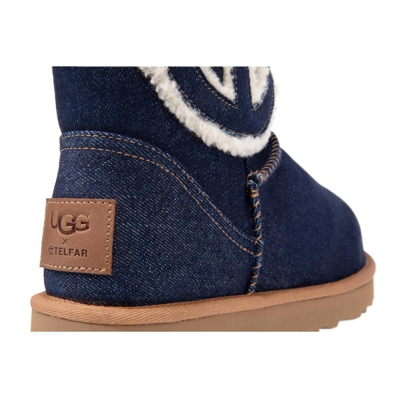 Telfar x UGG Logo Mini Denim Laarzen Blauw | NLZG3503