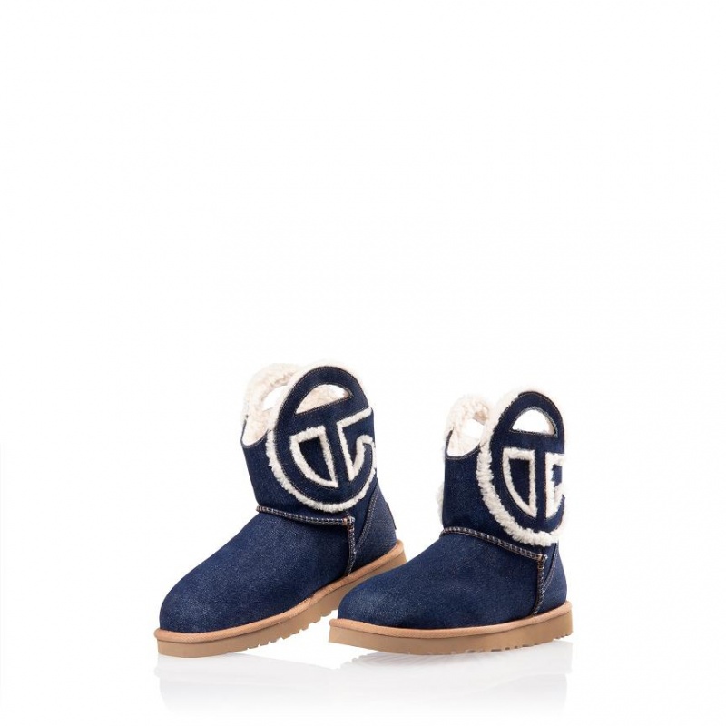 Telfar x UGG Logo Mini Denim Laarzen Blauw | NLZG3503