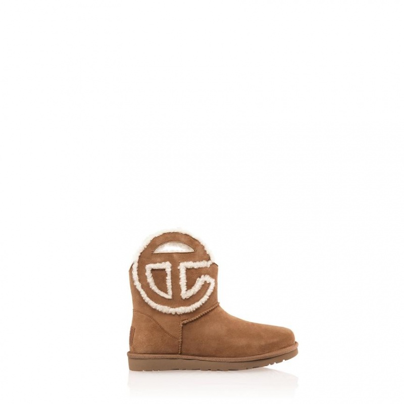 Telfar x UGG Logo Mini Laarzen Bruin | NLLH3504