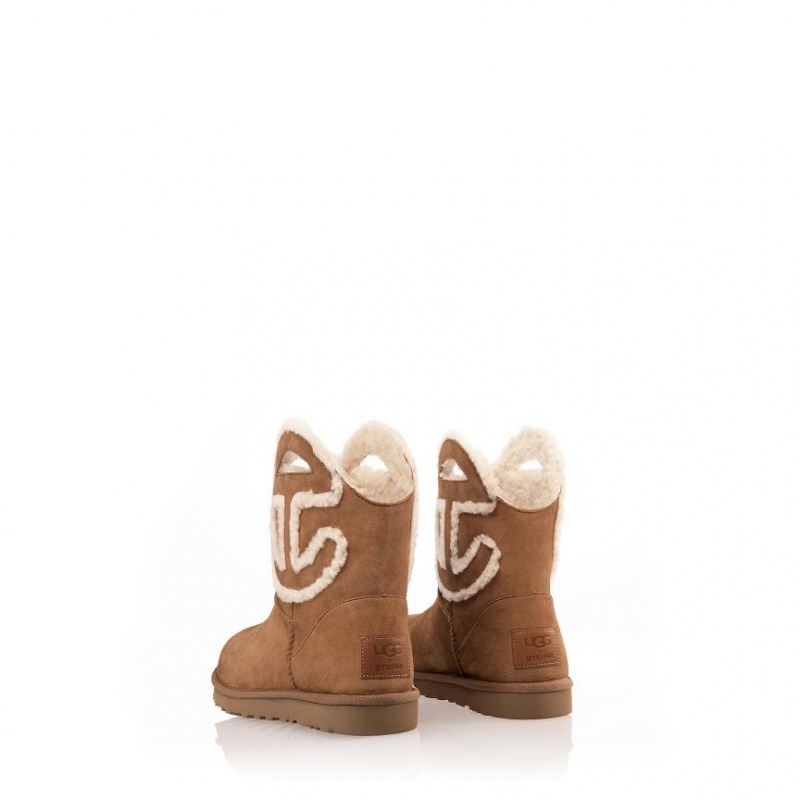 Telfar x UGG Logo Mini Laarzen Bruin | NLLH3504