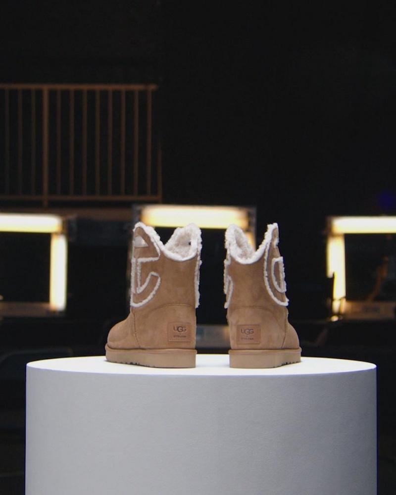 Telfar x UGG Logo Mini Laarzen Bruin | NLLH3504